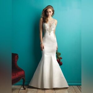 Allure Bridals White and Silver Wedding Dress